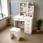 LIVARA 198 80cm Large Sliding LED Mirror Dressing Table with Stool
