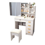 LIVARA 198 80cm Large Sliding LED Mirror Dressing Table with Stool