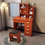 LIVARA 198 80cm Large Sliding LED Mirror Dressing Table with Stool