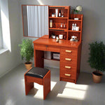LIVARA 198 80cm Large Sliding LED Mirror Dressing Table with Stool