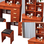 LIVARA 198 80cm Large Sliding LED Mirror Dressing Table with Stool