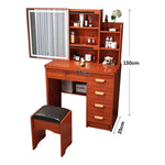 LIVARA 198 80cm Large Sliding LED Mirror Dressing Table with Stool
