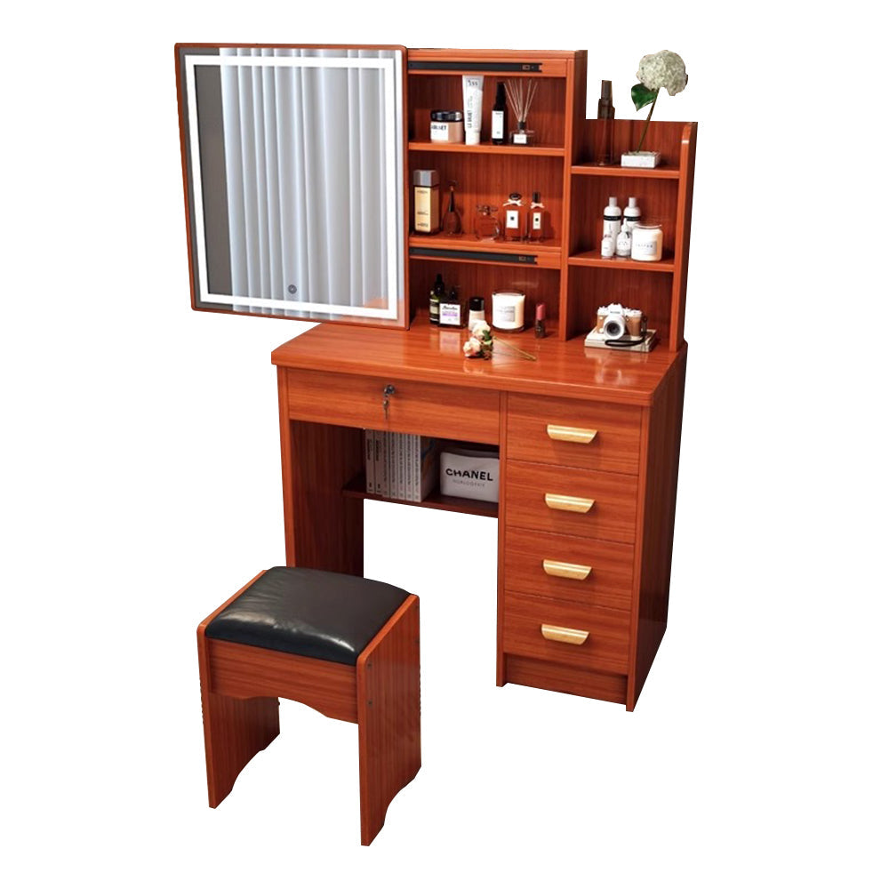 LIVARA 198 80cm Large Sliding LED Mirror Dressing Table with Stool