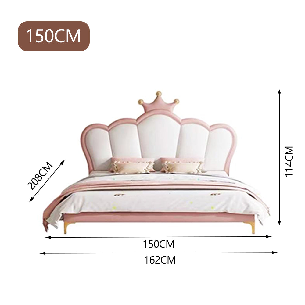 LUXORA B1411 Kids Bed-Artificial Solid 150/180cm Wood Frame Leather