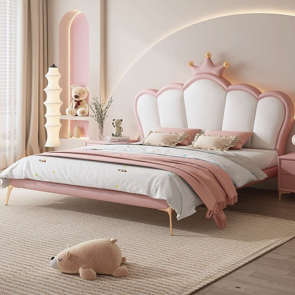 LUXORA B1411 Kids Bed-Artificial Solid 150/180cm Wood Frame Leather