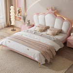 LUXORA B1411 Kids Bed-Artificial Solid 150/180cm Wood Frame Leather