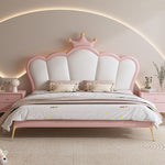 LUXORA B1411 Kids Bed-Artificial Solid 150/180cm Wood Frame Leather