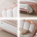 LUXORA B1411 Kids Bed-Artificial Solid 150/180cm Wood Frame Leather