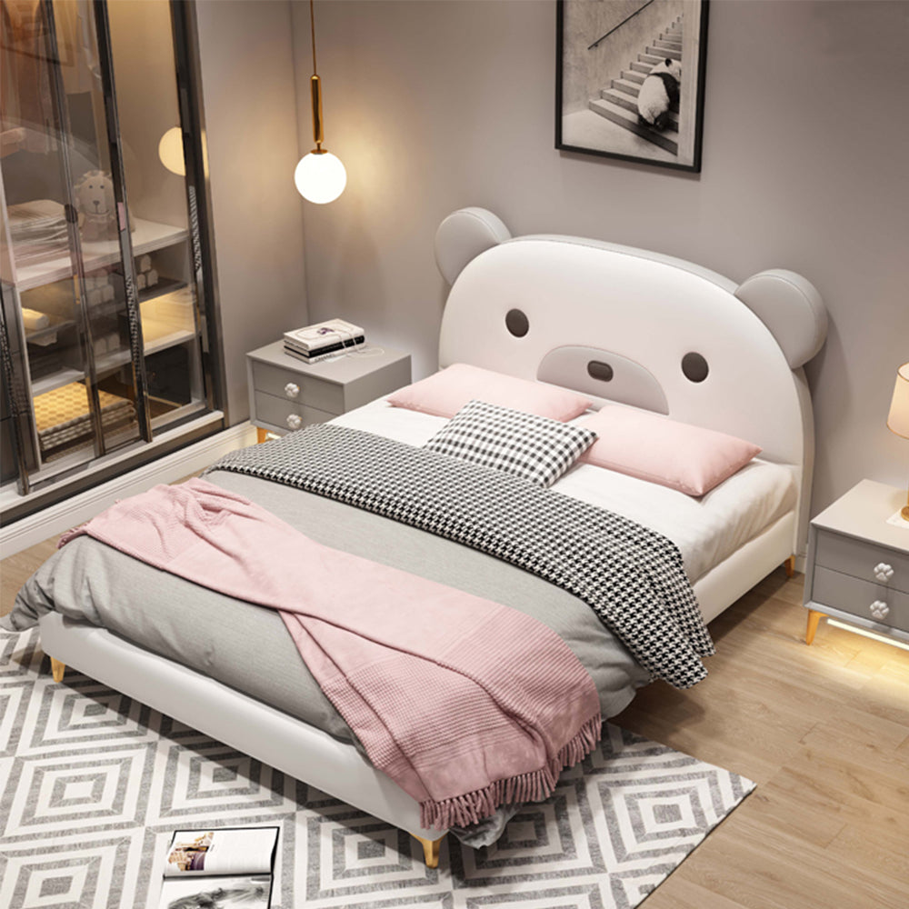 LUXORA B1412 Bear-Shaped Kids Cartoon Solid Wood 150/180cm Frame Bed