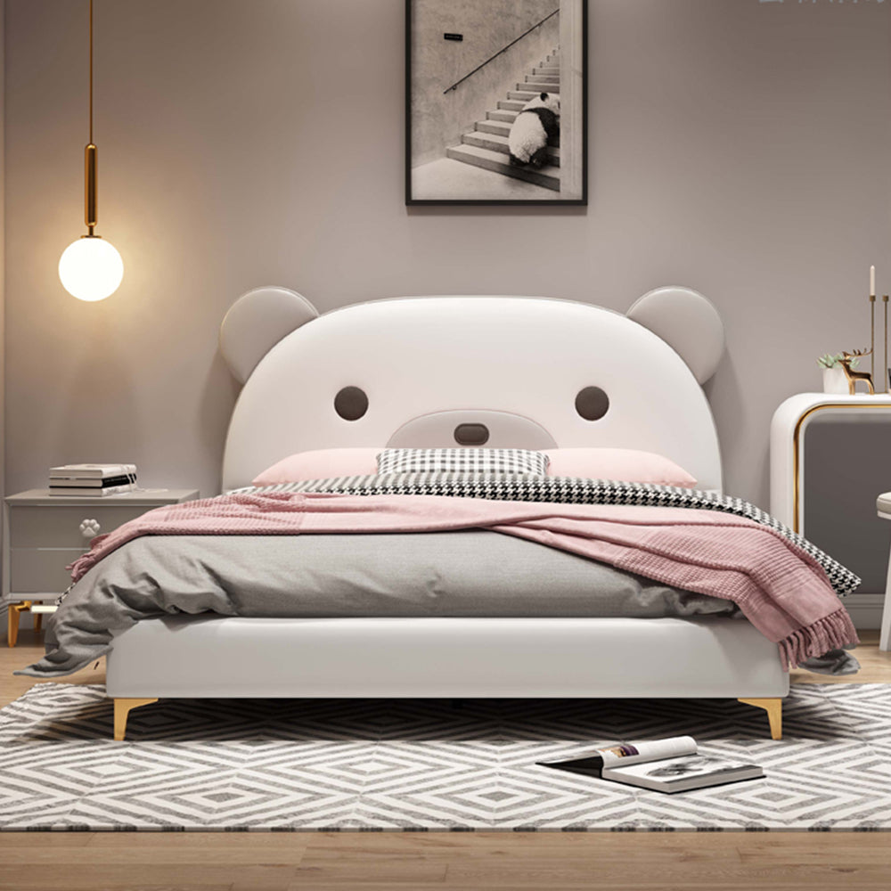 LUXORA B1412 Bear-Shaped Kids Cartoon Solid Wood 150/180cm Frame Bed