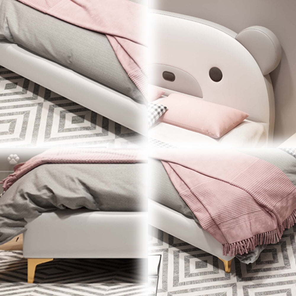 LUXORA B1412 Bear-Shaped Kids Cartoon Solid Wood 150/180cm Frame Bed