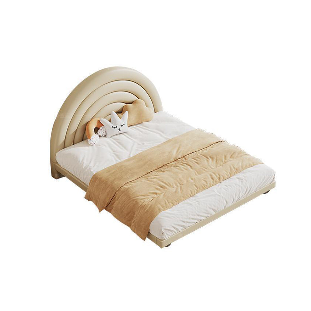 LUXORA B1417 Wood Bed-Artificial 150/180cm Solid Kids Frame Leather