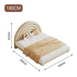 LUXORA B1417 Wood Bed-Artificial 150/180cm Solid Kids Frame Leather