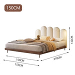 LUXORA B1671 Bed-Artificial 150/180cm Frame Solid Wood Kids Leather
