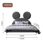 LUXORA CB1112 150/180cm Frame Ear-Shaped Mouse Cartoon Children's Wood Solid Bed