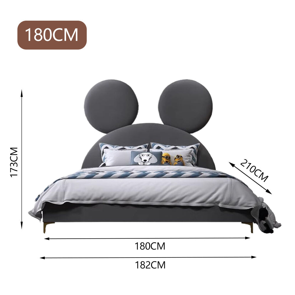 LUXORA CB1112 150/180cm Frame Ear-Shaped Mouse Cartoon Children's Wood Solid Bed