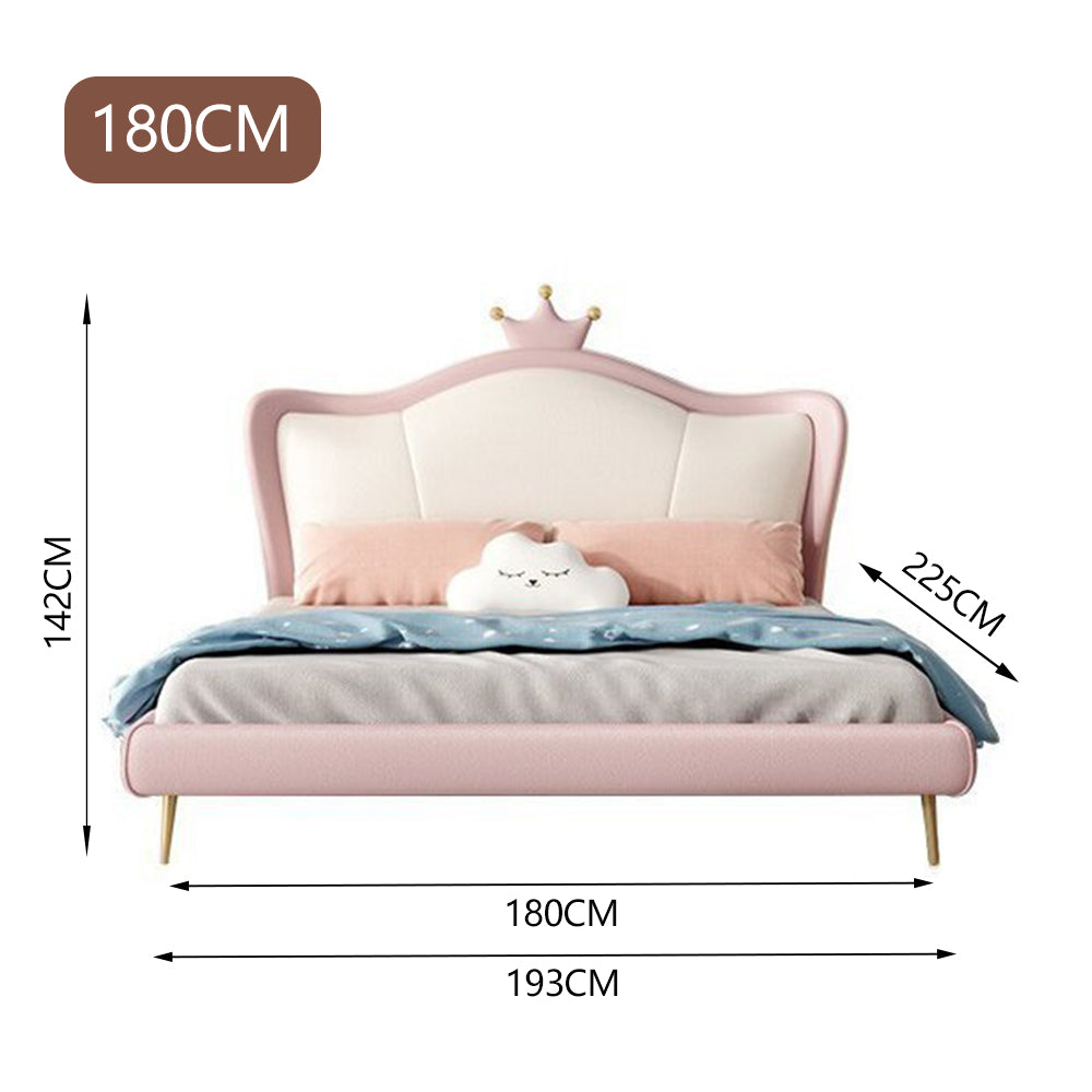 LUXORA CB1114 Kids Frame Cartoon Crown-Shaped 150/180cm Solid Wood Bed