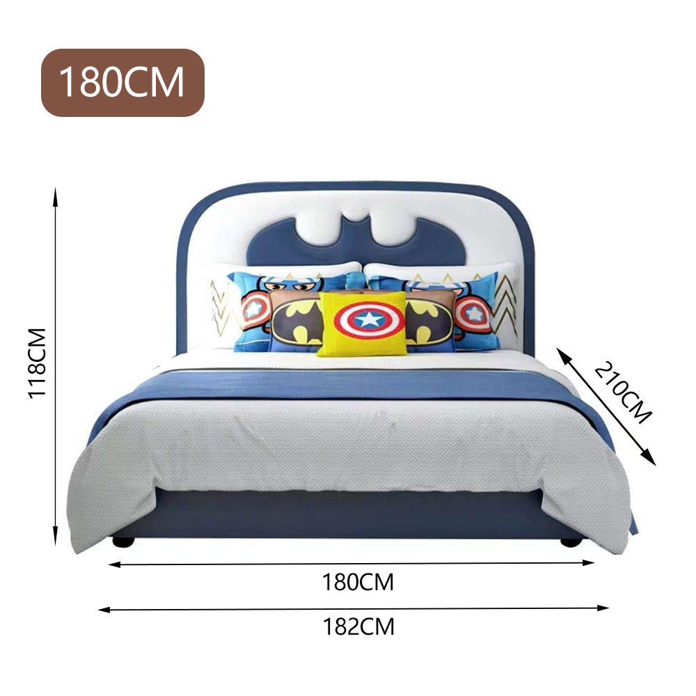 LUXORA CB1115 Wood 150/180cm Frame Solid Kids Bat-Shaped Cartoon Bed
