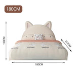 LUXORA CB1116 Solid Frame Wood Kids Ear-Shaped Cat Cartoon 150/180cm Bed
