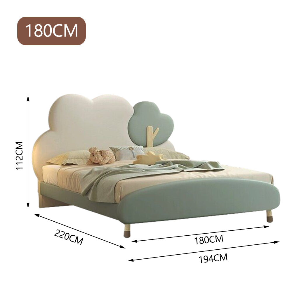 LUXORA CB1118 Frame Solid Wood Bed-Tech 150/180cm Cartoon Kids Cloud-Shaped Fabric