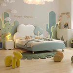 LUXORA CB1118 Frame Solid Wood Bed-Tech 150/180cm Cartoon Kids Cloud-Shaped Fabric