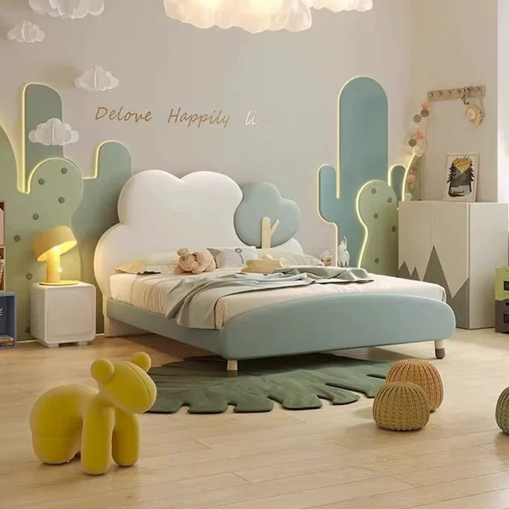 LUXORA CB1118 Frame Solid Wood Bed-Tech 150/180cm Cartoon Kids Cloud-Shaped Fabric