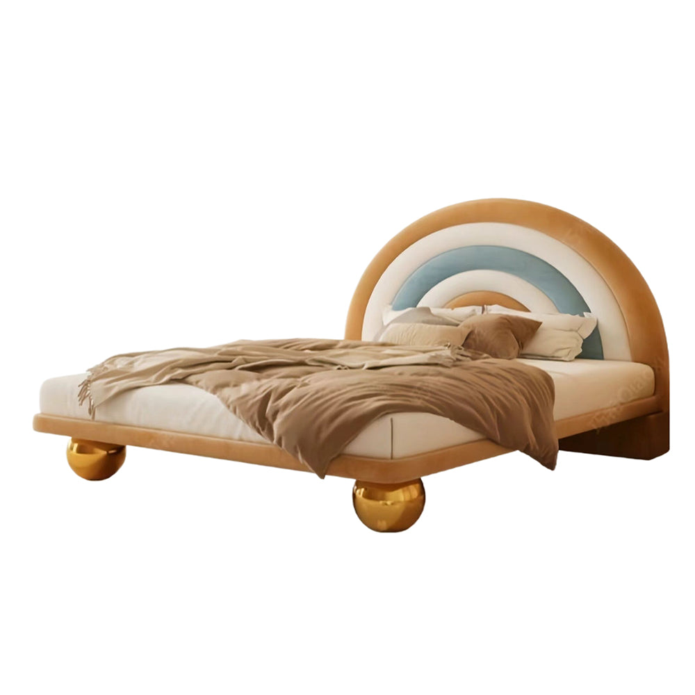 LUXORA CB1144 Kids Frame Rainbow-Shaped Cartoon 150/180cm Wood Solid Bed