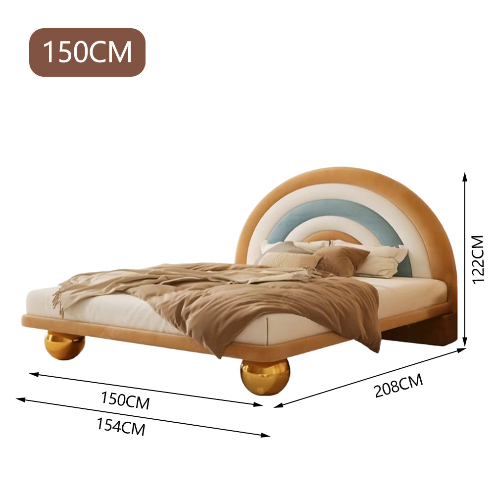 LUXORA CB1144 Kids Frame Rainbow-Shaped Cartoon 150/180cm Wood Solid Bed