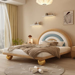 LUXORA CB1144 Kids Frame Rainbow-Shaped Cartoon 150/180cm Wood Solid Bed