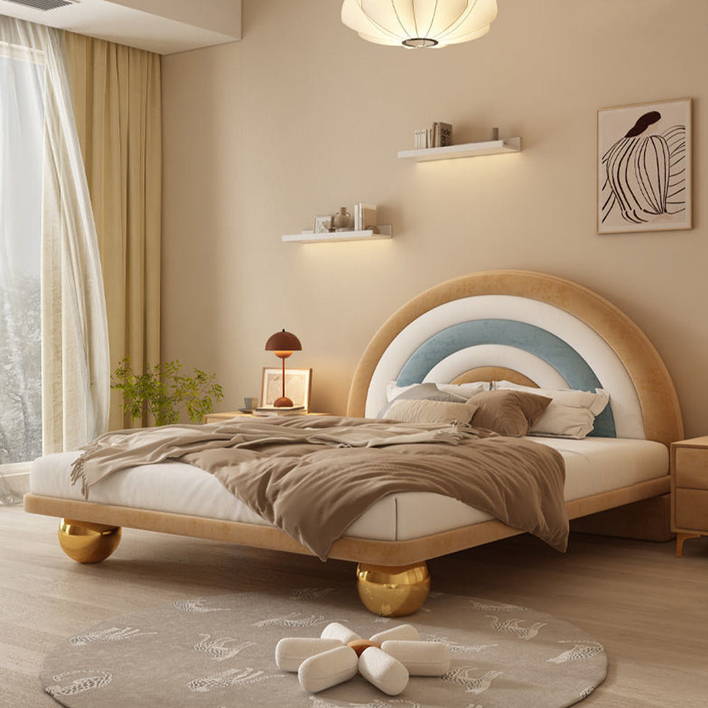 LUXORA CB1144 Kids Frame Rainbow-Shaped Cartoon 150/180cm Wood Solid Bed