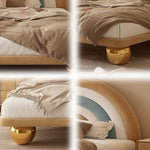 LUXORA CB1144 Kids Frame Rainbow-Shaped Cartoon 150/180cm Wood Solid Bed