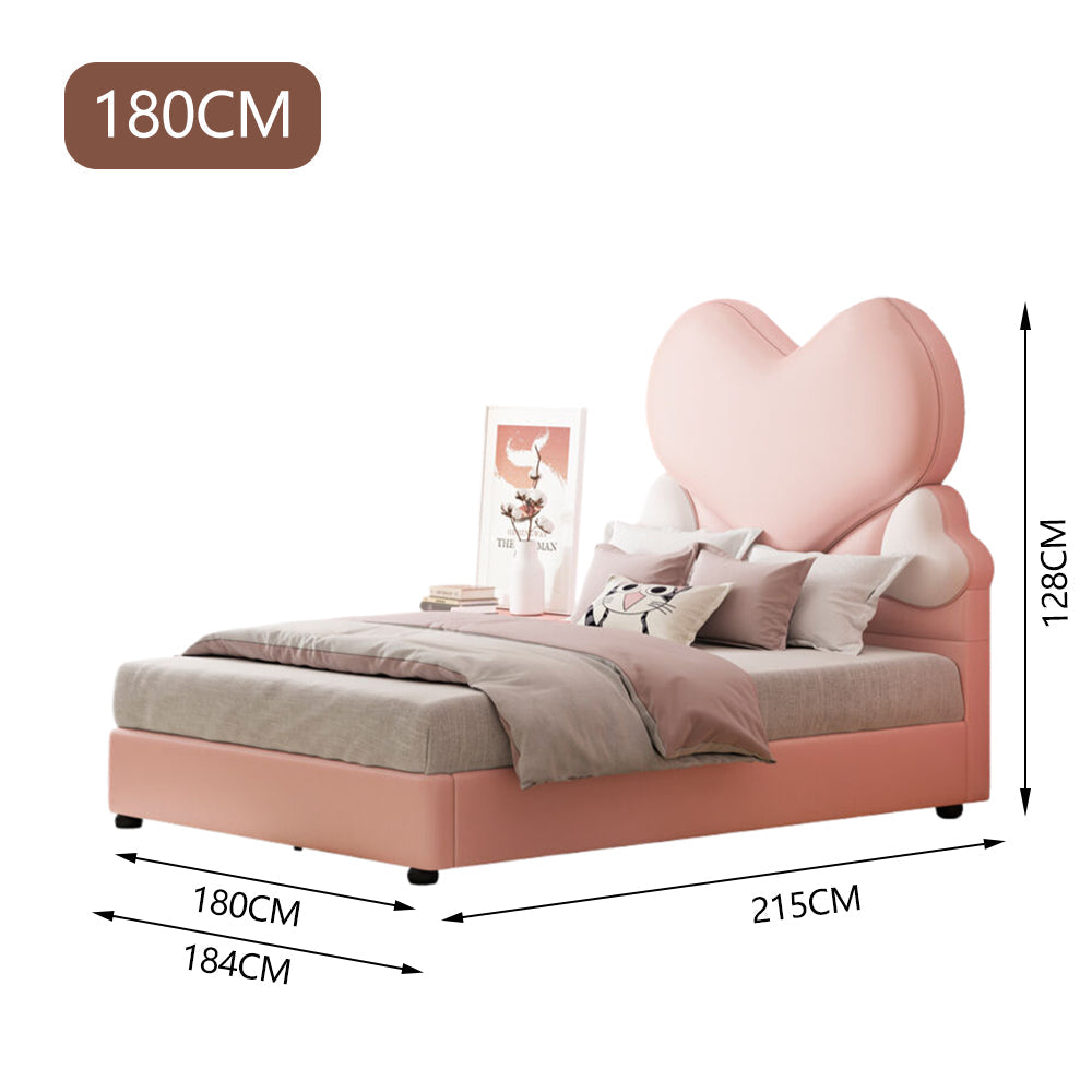 LUXORA CB1148 Heart-Shaped Kids 150/180cm Solid Wood Cartoon Frame Bed