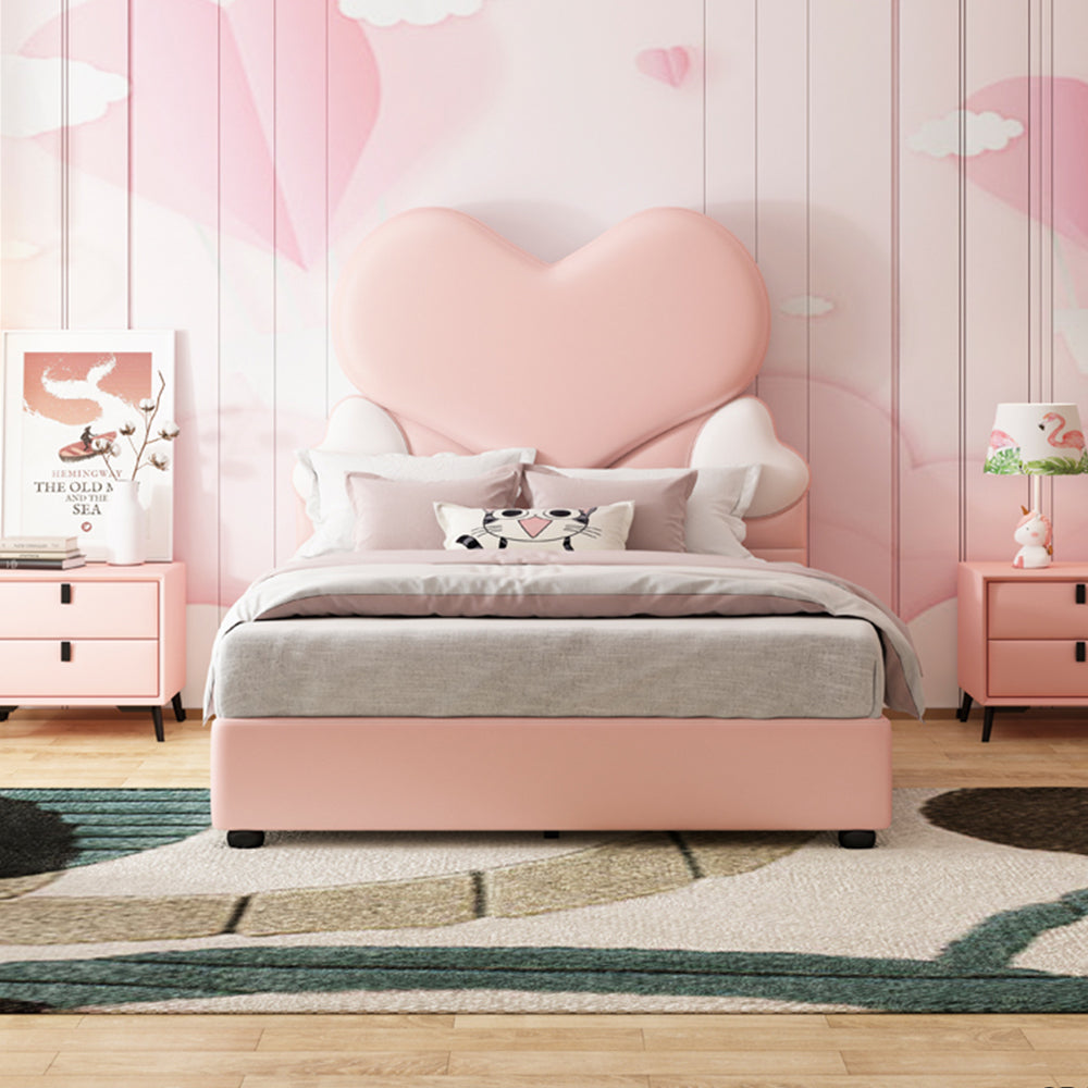 LUXORA CB1148 Heart-Shaped Kids 150/180cm Solid Wood Cartoon Frame Bed