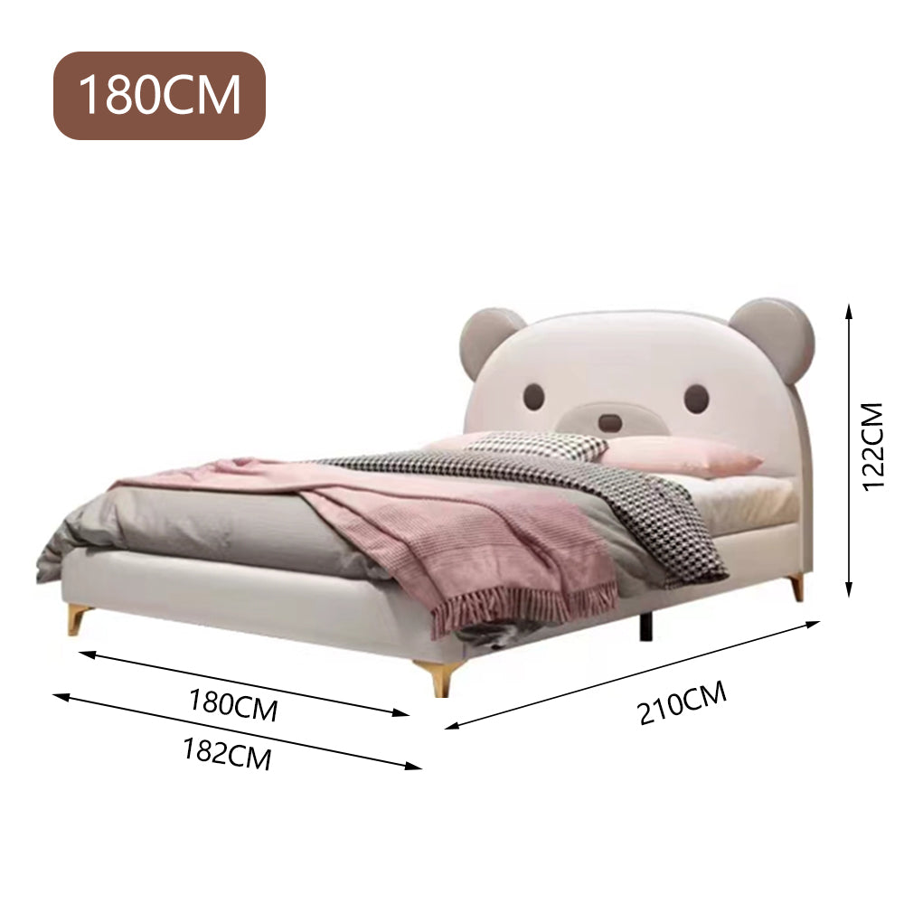LUXORA CB1193 150/180cm Solid Kids Wood Frame Cartoon Bear-Shaped Bed