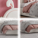 LUXORA CB1194 Kids 150/180cm Solid Frame Cartoon Wood Ear-Shape Bunny Little Bed