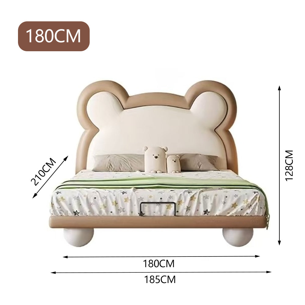 LUXORA CB1199 Wood Frame Kids 150/180cm Solid Cartoon Bear-Shape Bed