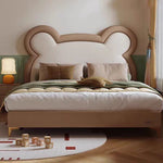 LUXORA CB1199 Wood Frame Kids 150/180cm Solid Cartoon Bear-Shape Bed