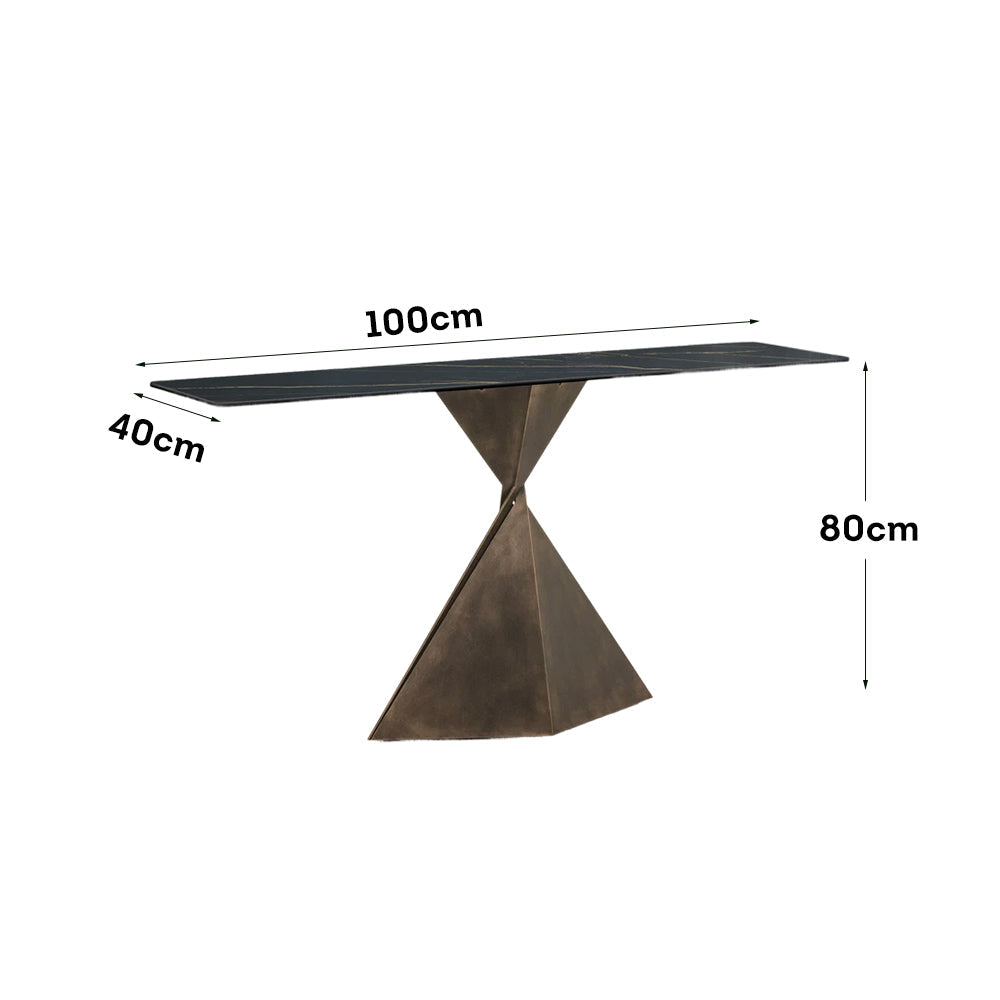 LUXORA CC1012 Style Stone Design 100/120/140cm Geometric Minimalist Top Sintered Console Table