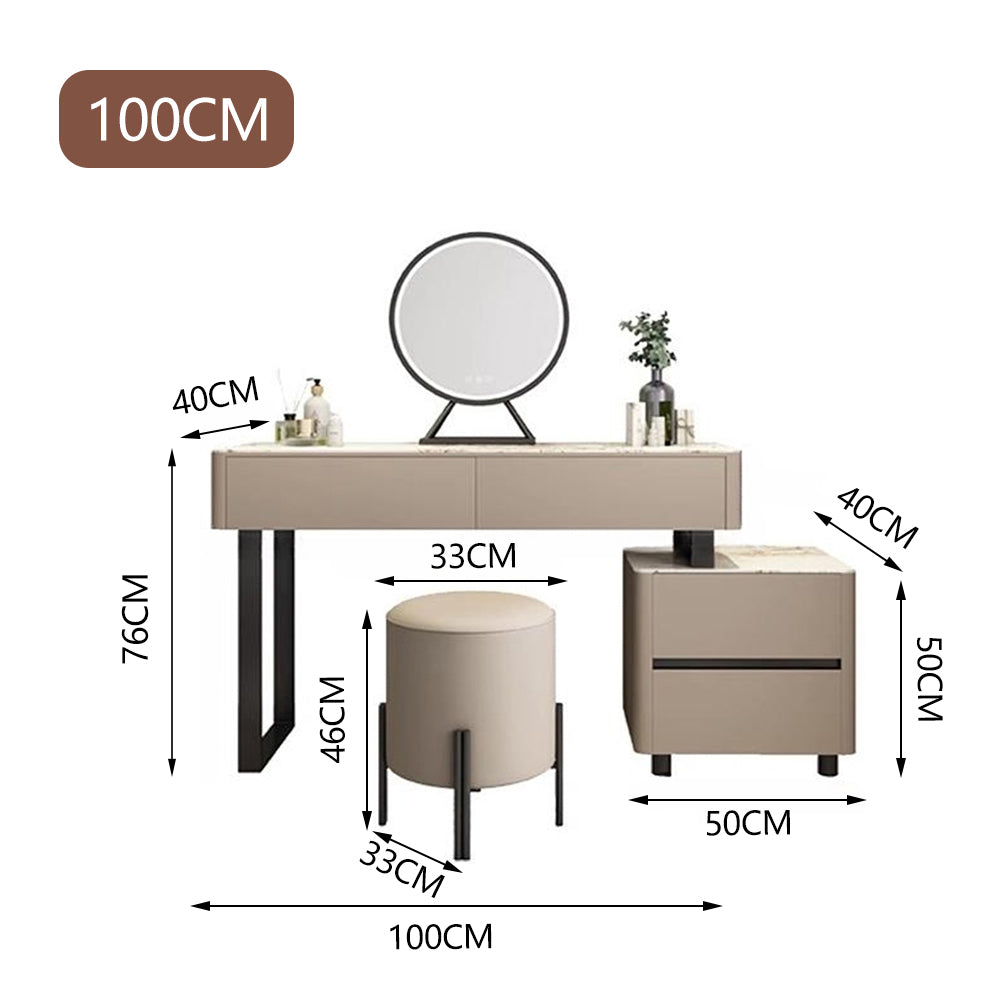 LUXORA DR1030 80-120cm Dressing Rock Countertop Wood Solid Cabinet Table