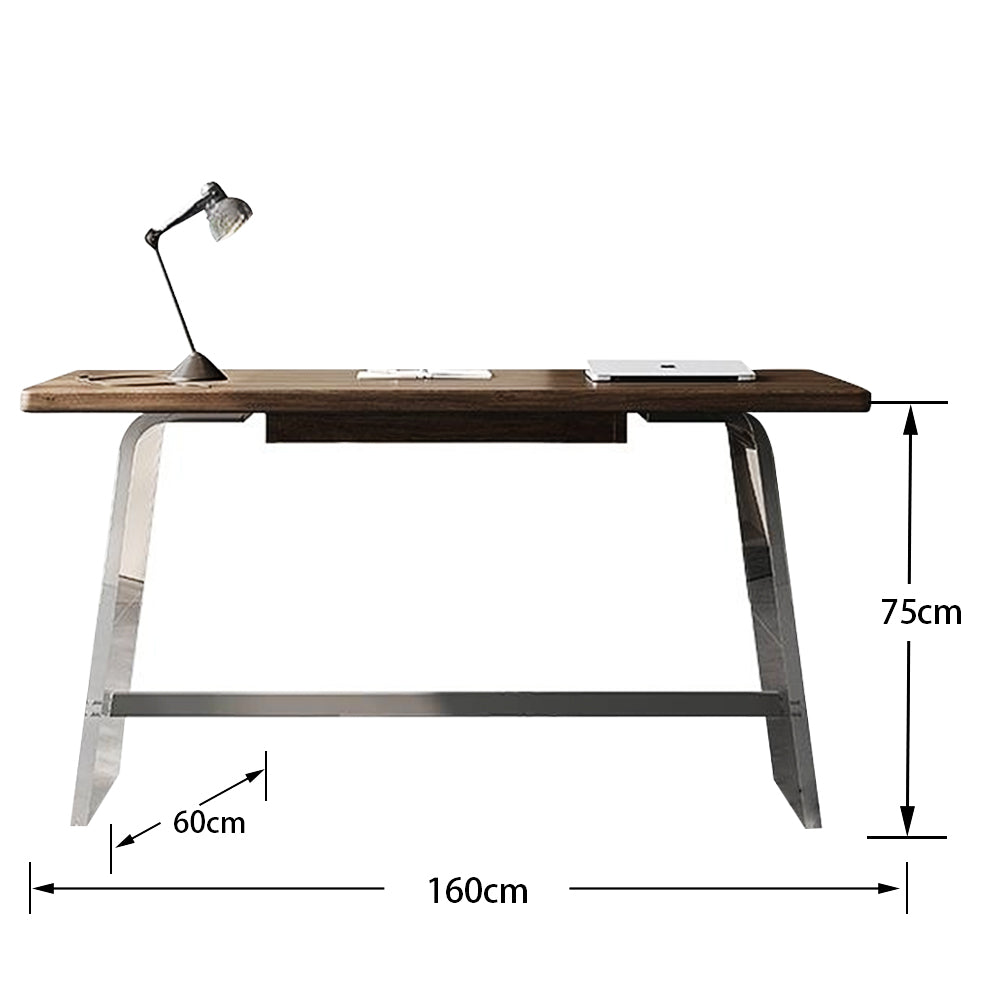 LUXORA WD1040 Minimalist Black Solid Walnut Wood 120/140/160cm Style Desk