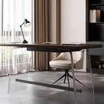 LUXORA WD1040 Minimalist Black Solid Walnut Wood 120/140/160cm Style Desk