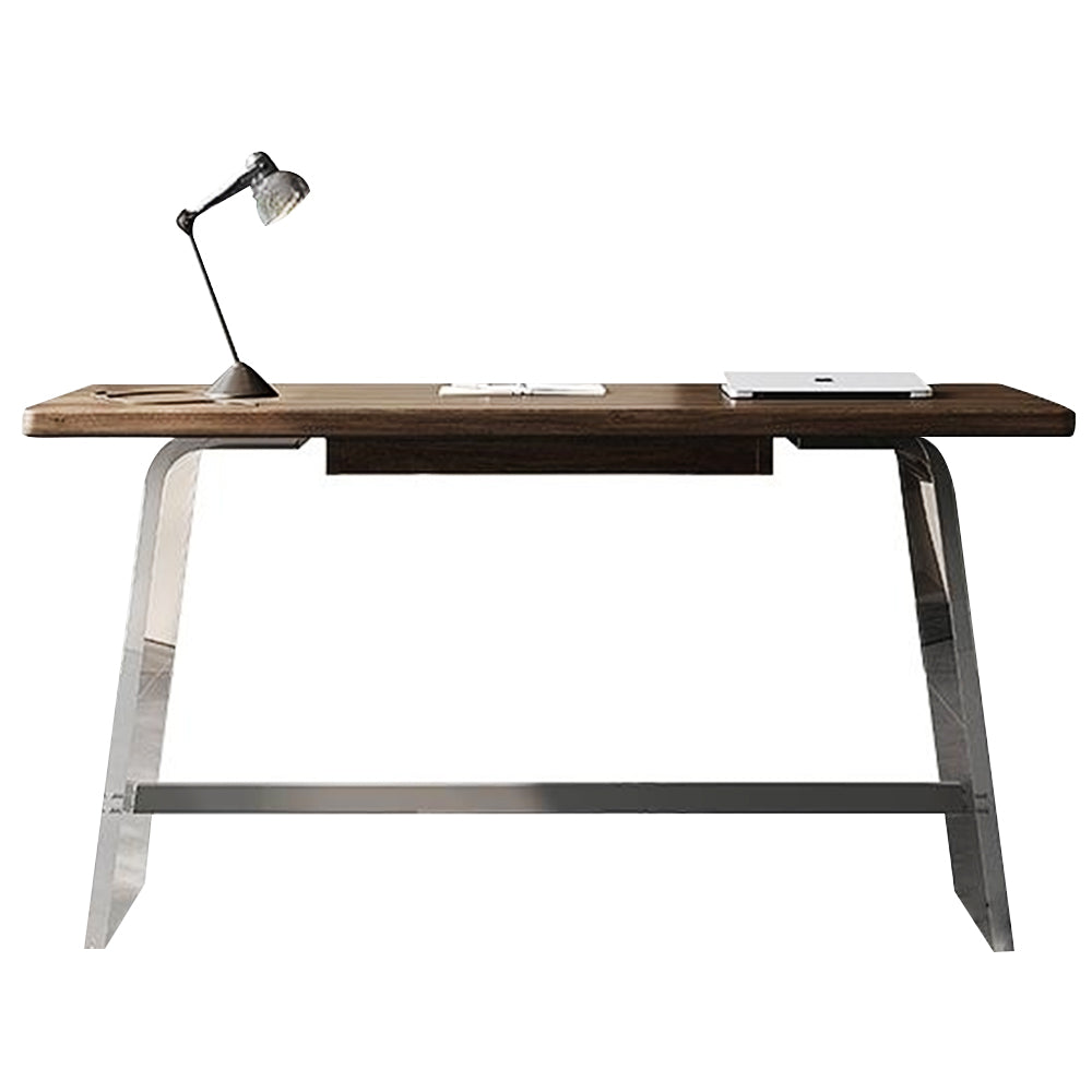 LUXORA WD1040 Minimalist Black Solid Walnut Wood 120/140/160cm Style Desk