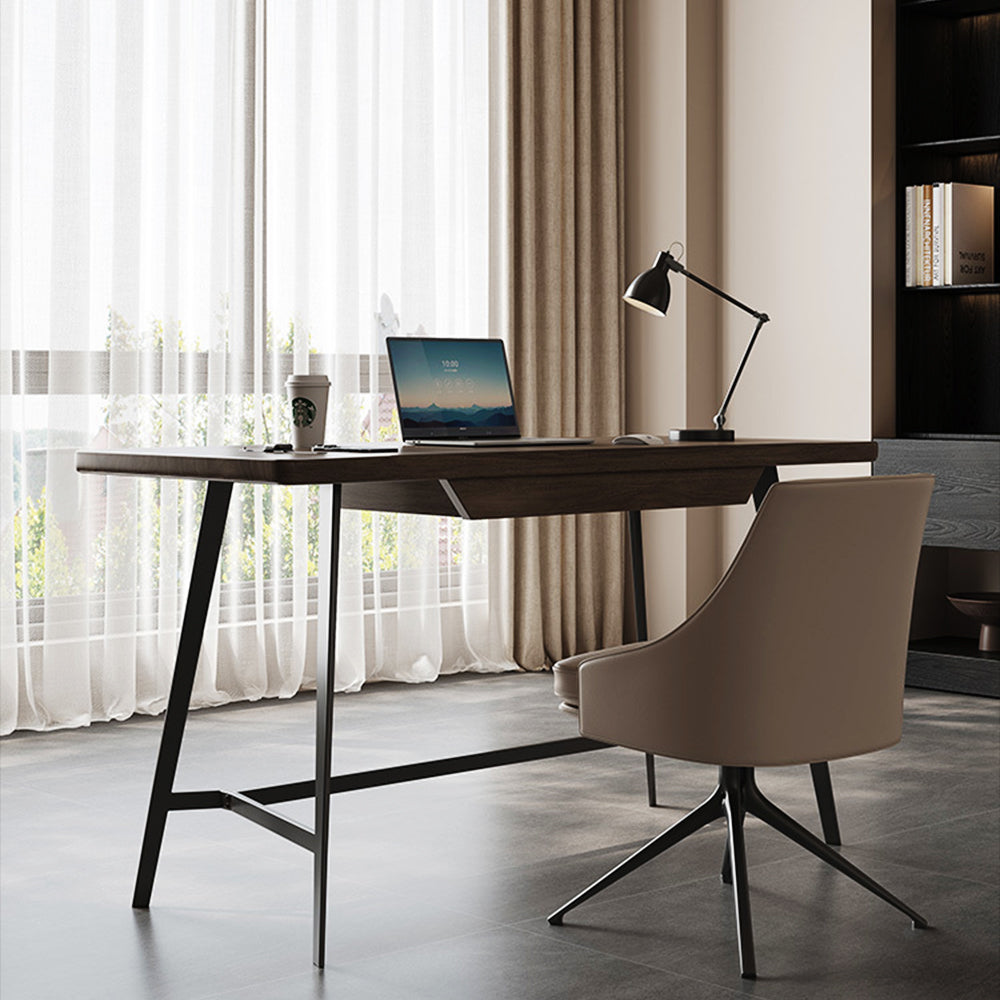 LUXORA WD1049 Wood Walnut Black 120/140/160CM Solid Minimalist Style Desk
