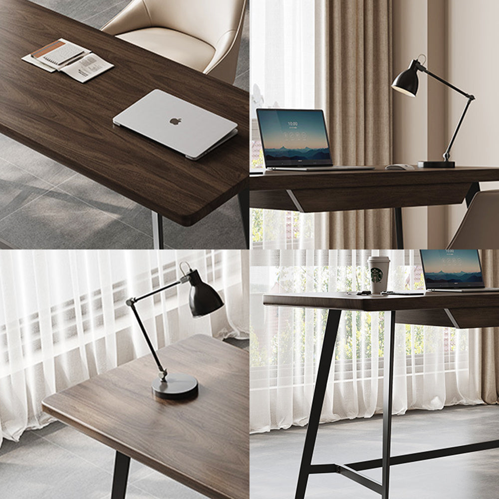 LUXORA WD1049 Wood Walnut Black 120/140/160CM Solid Minimalist Style Desk