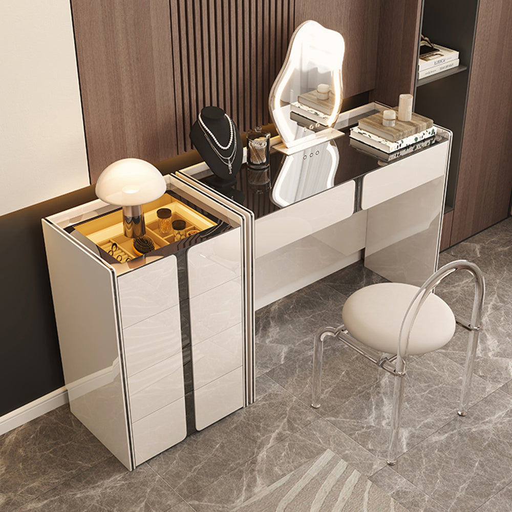 LUXORA DR1053 Dressing Lacquered Solid 100-120cm Modern Minimalist Wood Cabinet Table