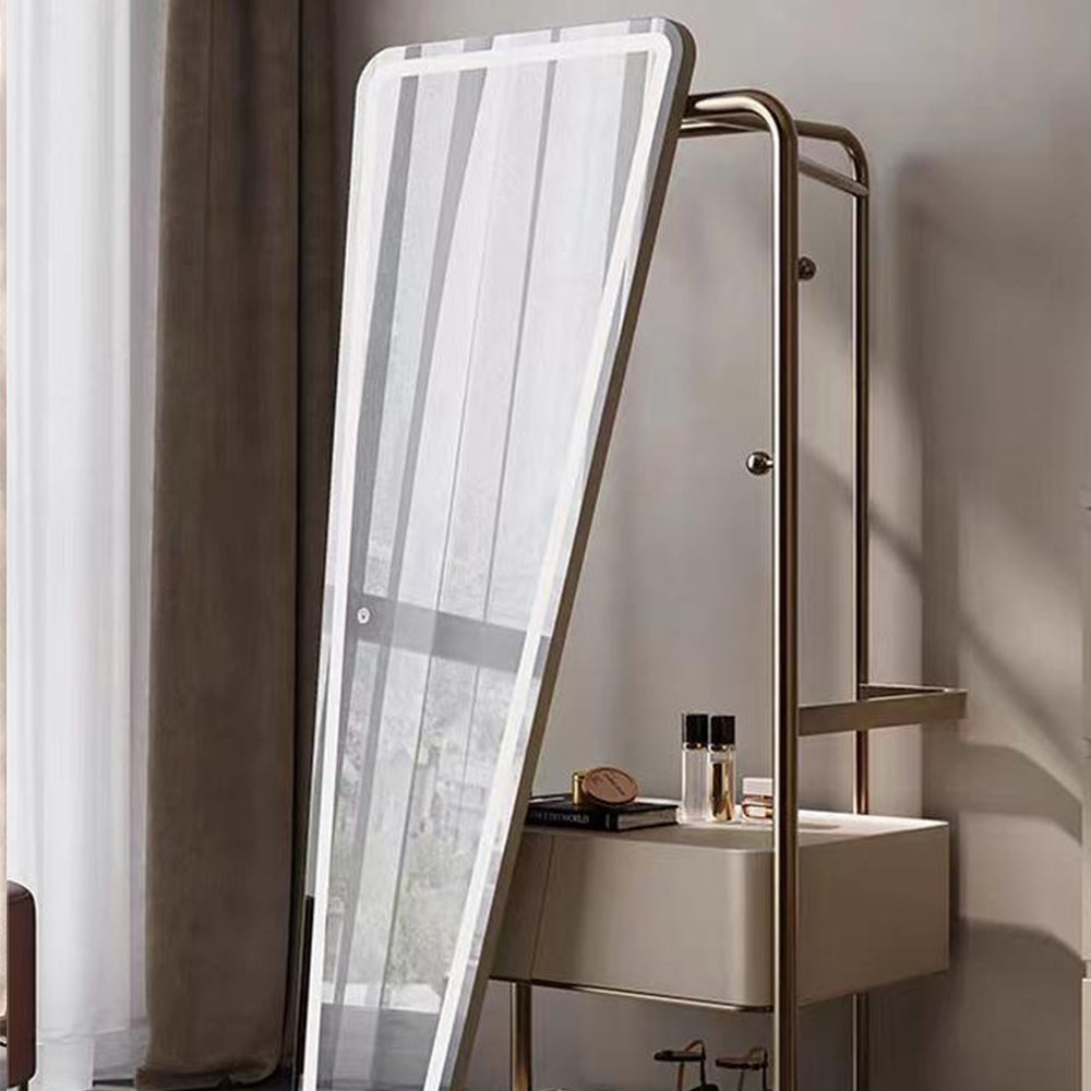 LUXORA DR1057 80cm LED Multi-Functional Dressing Table Wood Solid With Cabinet Mirror