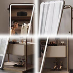 LUXORA DR1057 80cm LED Multi-Functional Dressing Table Wood Solid With Cabinet Mirror