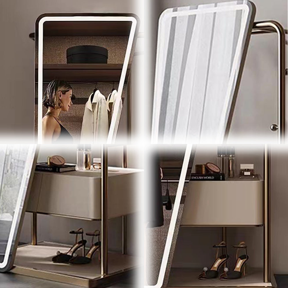LUXORA DR1057 80cm LED Multi-Functional Dressing Table Wood Solid With Cabinet Mirror