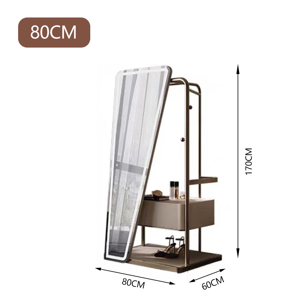 LUXORA DR1057 80cm LED Multi-Functional Dressing Table Wood Solid With Cabinet Mirror