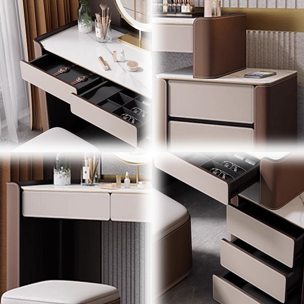 LUXORA DR1060 Dressing Lacquered Solid Tabletop Wood 80-120cm Table